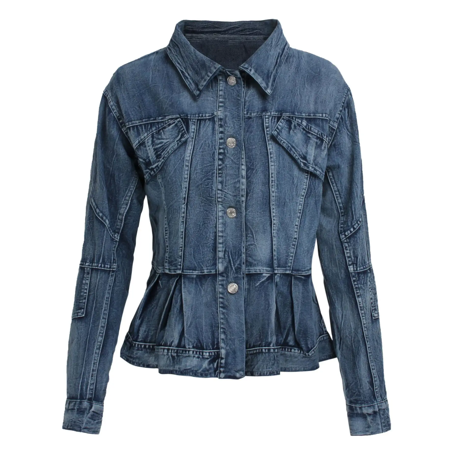 2019 Fashion Slim Denim Jacket Tops Women Casual Blue Button Long Sleeve Ruffles Jean Blouses Club Sexy Coat Tops Plus Size Top
2019 Fashion Slim Denim Jacket Tops Women Casual Blue Button Long Sleeve Ruffles Jean Blouses Club Sexy Coat Tops Plus Size Top