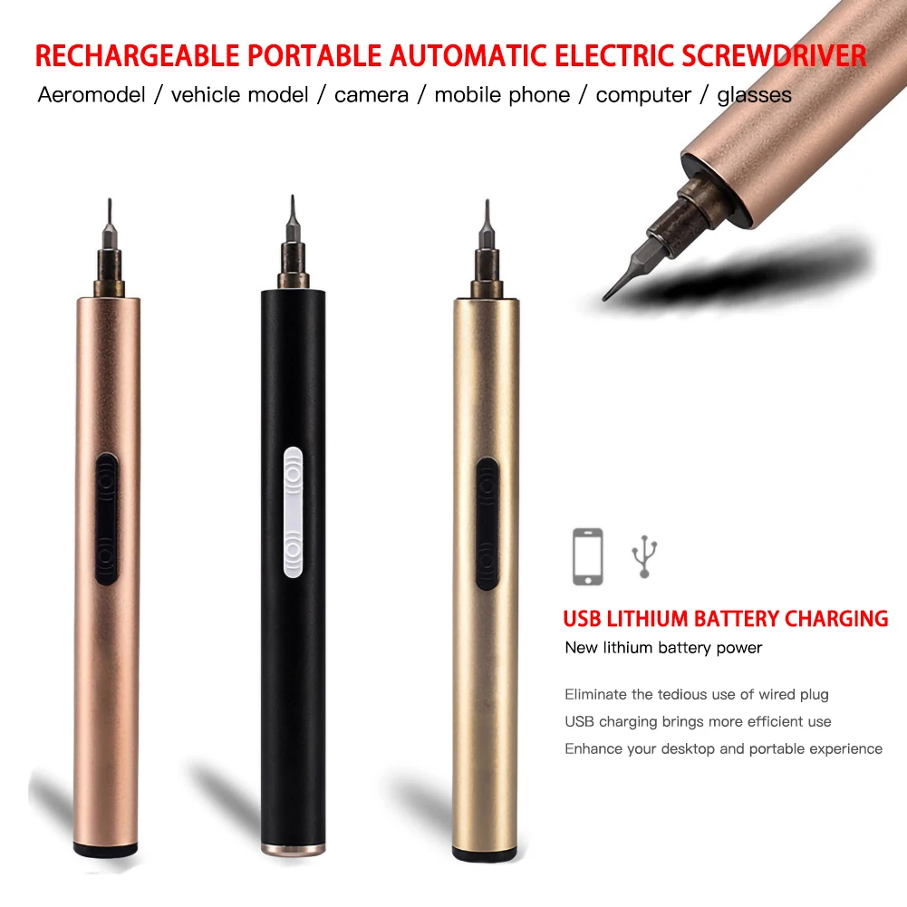 Mini Cordless Electric Screwdriver Rechargeable Screw Power Driver Tool Space Aluminum 0.16Nm For Smart Phone/Watch Repair Tools
Mini Cordless Electric Screwdriver Rechargeable Screw Power Driver Tool Space Aluminum 0.16Nm For Smart Phone/Watch Repair Tools