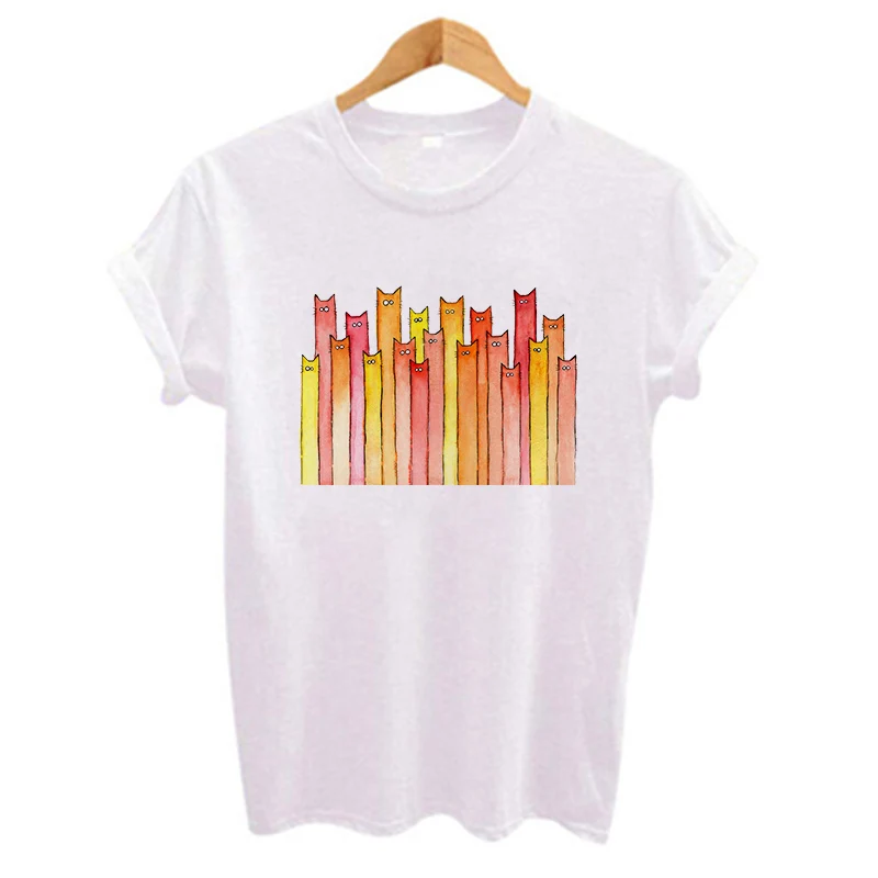 Colorful Long neck Cat graphic Print T Shirt 2021 Summer Women Short Sleeve O-Neck Loose femme Graphic Tee
Colorful Long neck Cat graphic Print T Shirt 2021 Summer Women Short Sleeve O-Neck Loose femme Graphic Tee