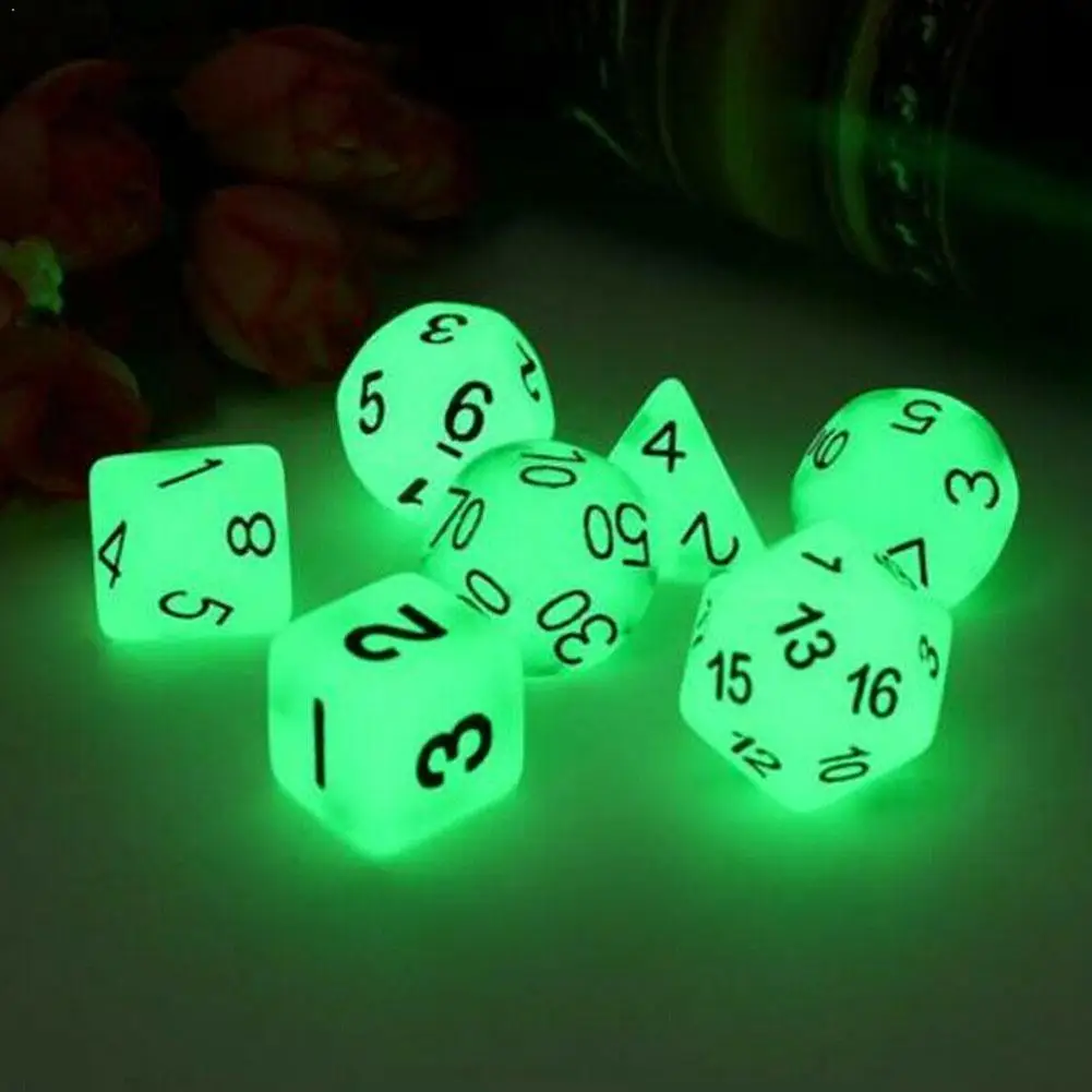 7psc/set Luminous Mini Dice Polyhedral Sided Multi-faceted DND Game Set Board For Dungeons E4D3 | Игрушки и хобби