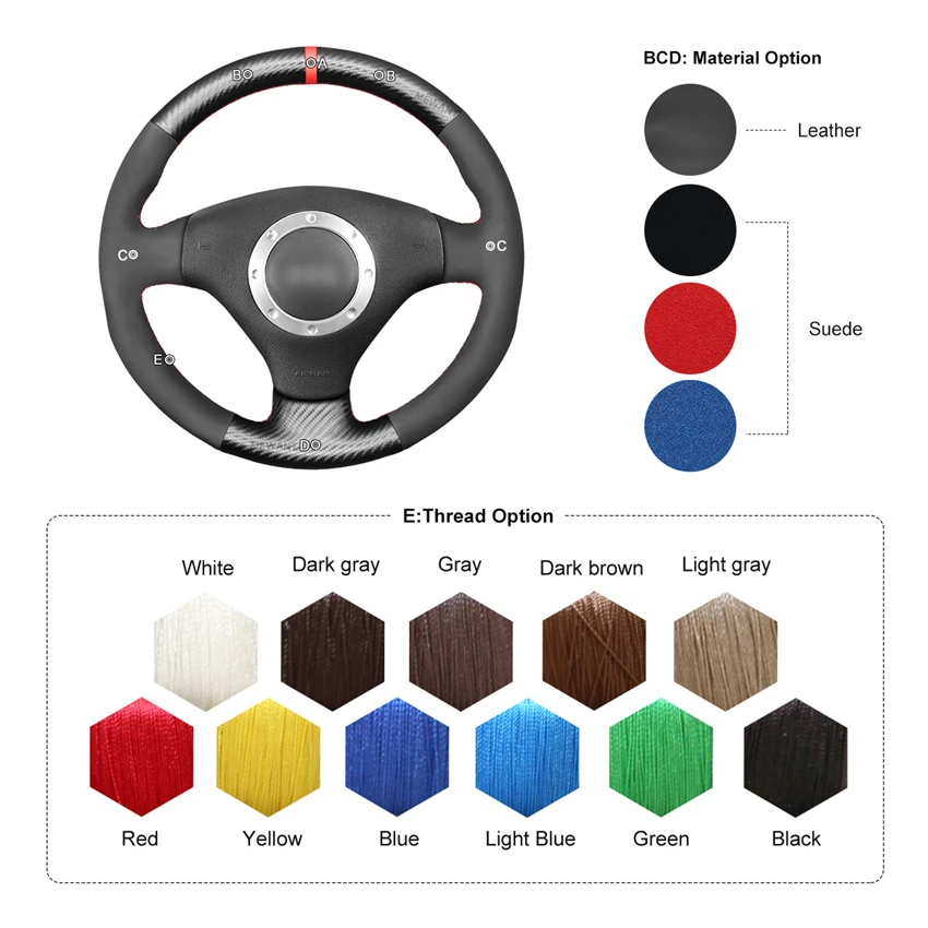 MEWANT Black PU Carbon Fiber Steering Wheel Covers for Audi A2 8Z A3 8L Sportback A4 B6 Avant A6 C5 A8 D2 TT 8N S3 S4 RS 4 RS
MEWANT Black PU Carbon Fiber Steering Wheel Covers for Audi A2 8Z A3 8L Sportback A4 B6 Avant A6 C5 A8 D2 TT 8N S3 S4 RS 4 RS