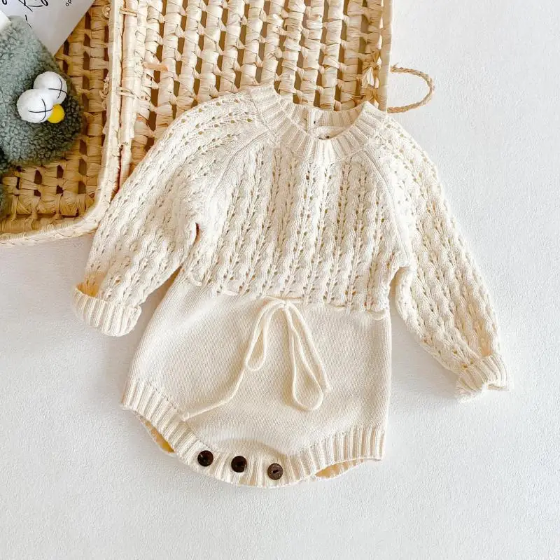 2021 Spring New Infants Clothes Knitted Hollow Out Newborn Baby Girl Bodysuits Solid Color Toddlers Kids Jumpsuits
2021 Spring New Infants Clothes Knitted Hollow Out Newborn Baby Girl Bodysuits Solid Color Toddlers Kids Jumpsuits