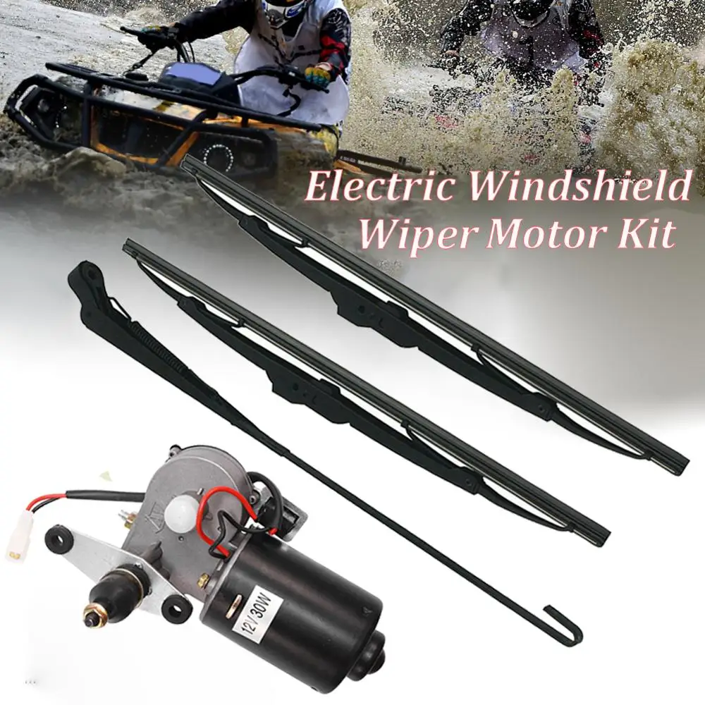 

DC 12V Universa UTV Electric Windshield Wiper Motor Set Wiper Kit for Polaris Ranger RZR 900 for Honda for Kawasaki MULE TERYX