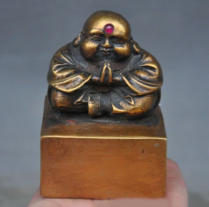 wedding decoration Marked Chinese bronze Buddhism Maitreya Buddha statue emperor seal stamp signet
wedding decoration Marked Chinese bronze Buddhism Maitreya Buddha statue emperor seal stamp signet