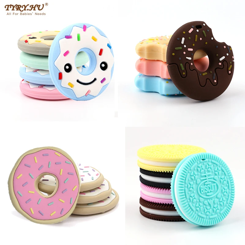 TYRY.HU 1Pc Donut Oreo Cookies Silicone Teether BPA Free Baby Teething Toy Baby Gift Food Grade Pacifier Chain DIY Accessories
TYRY.HU 1Pc Donut Oreo Cookies Silicone Teether BPA Free Baby Teething Toy Baby Gift Food Grade Pacifier Chain DIY Accessories