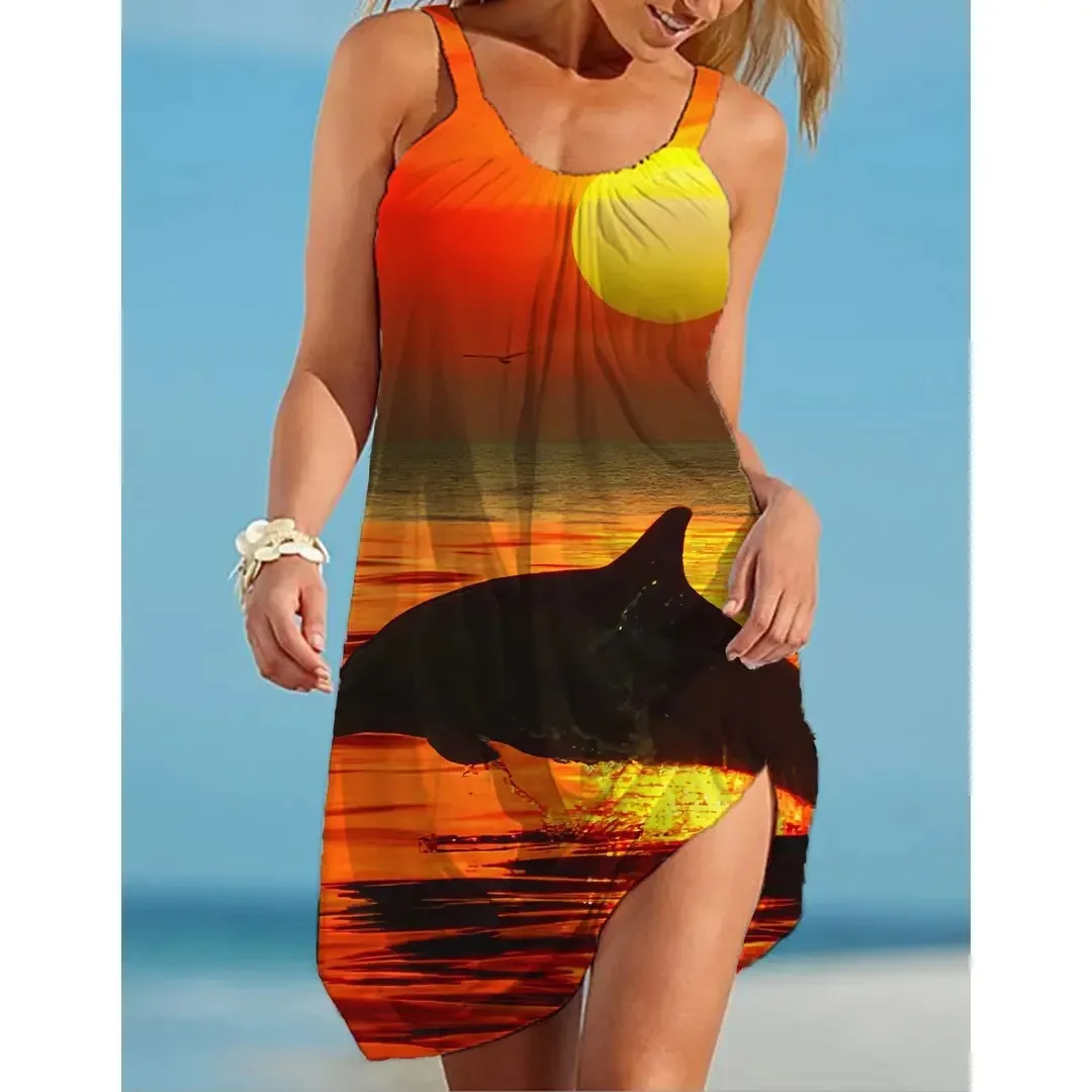 Sexy Wind Seaside Holiday Suspender Skirt 2021 Summer Loose Print Dolphin Pattern Dress Off Shoulder Solid Color Short Skirt
Sexy Wind Seaside Holiday Suspender Skirt 2021 Summer Loose Print Dolphin Pattern Dress Off Shoulder Solid Color Short Skirt