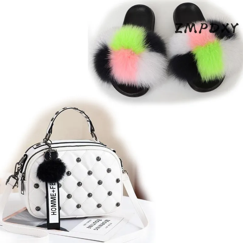 Women's Candy Crossbody Purse Ladies Real Fox Fur Slippers Female Fluffy Slides Jelly Shoulder Bag Shoes Sets Furry Flip Flops
Women's Candy Crossbody Purse Ladies Real Fox Fur Slippers Female Fluffy Slides Jelly Shoulder Bag Shoes Sets Furry Flip Flops