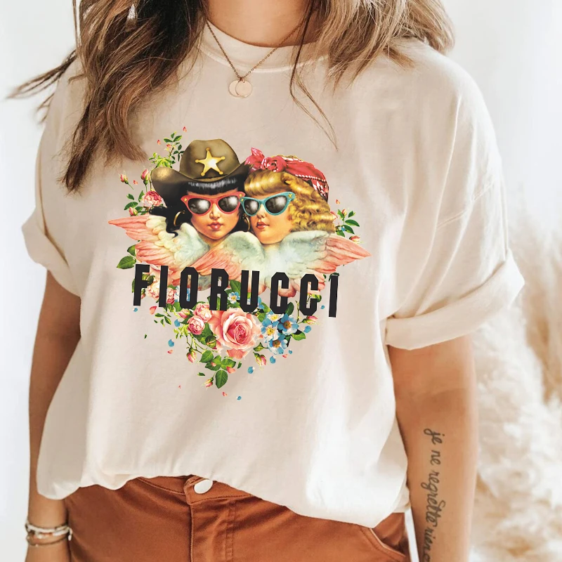 Women Lady Flower Angel Cherubs Printing 90s Fashion Print Shirt Clothes T Tee Womens Tshirt for Female Top Graphic T-shirt S-5
Women Lady Flower Angel Cherubs Printing 90s Fashion Print Shirt Clothes T Tee Womens Tshirt for Female Top Graphic T-shirt S-5