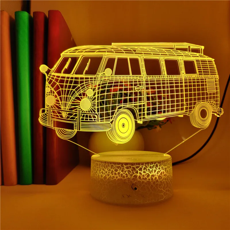 Smart Phone Control Bus Vehicle 3D LED Night Light USB Bulb Decor Bedroom Sleep Light 7 Color Change USB Base Boy Toy Present
Smart Phone Control Bus Vehicle 3D LED Night Light USB Bulb Decor Bedroom Sleep Light 7 Color Change USB Base Boy Toy Present