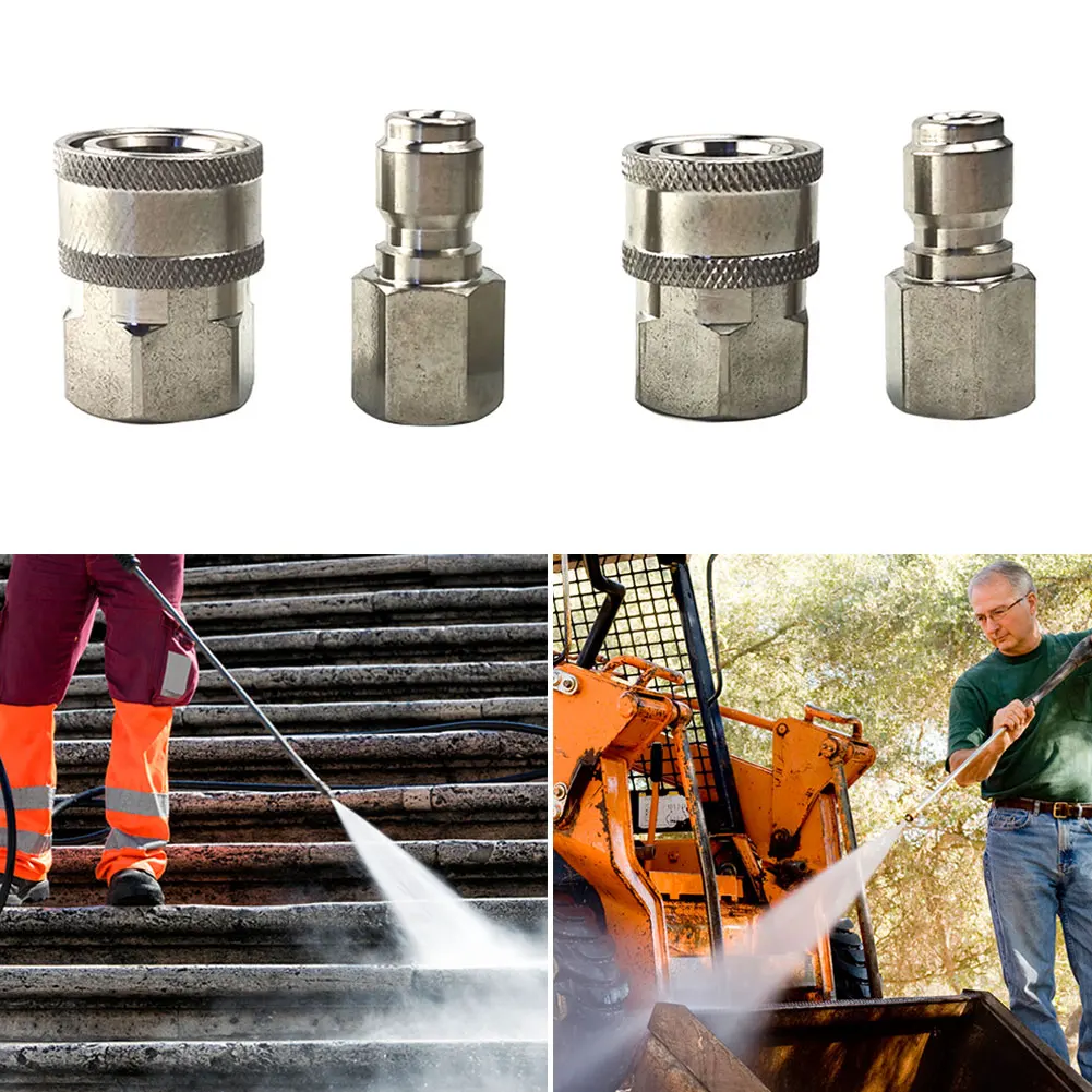 2pcs Stainless Steel Male Female Quick Coupling 3/8 NPT Easy Connect for High-Pressure Cleaner Home Improvement Hardware
2pcs Stainless Steel Male Female Quick Coupling 3/8 NPT Easy Connect for High-Pressure Cleaner Home Improvement Hardware