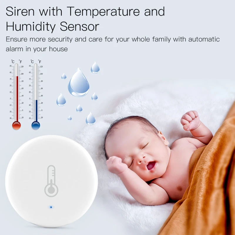 Умный датчик температуры и влажности AUBESS Tuya Smart ZigBee 3 0 с питанием от батареи