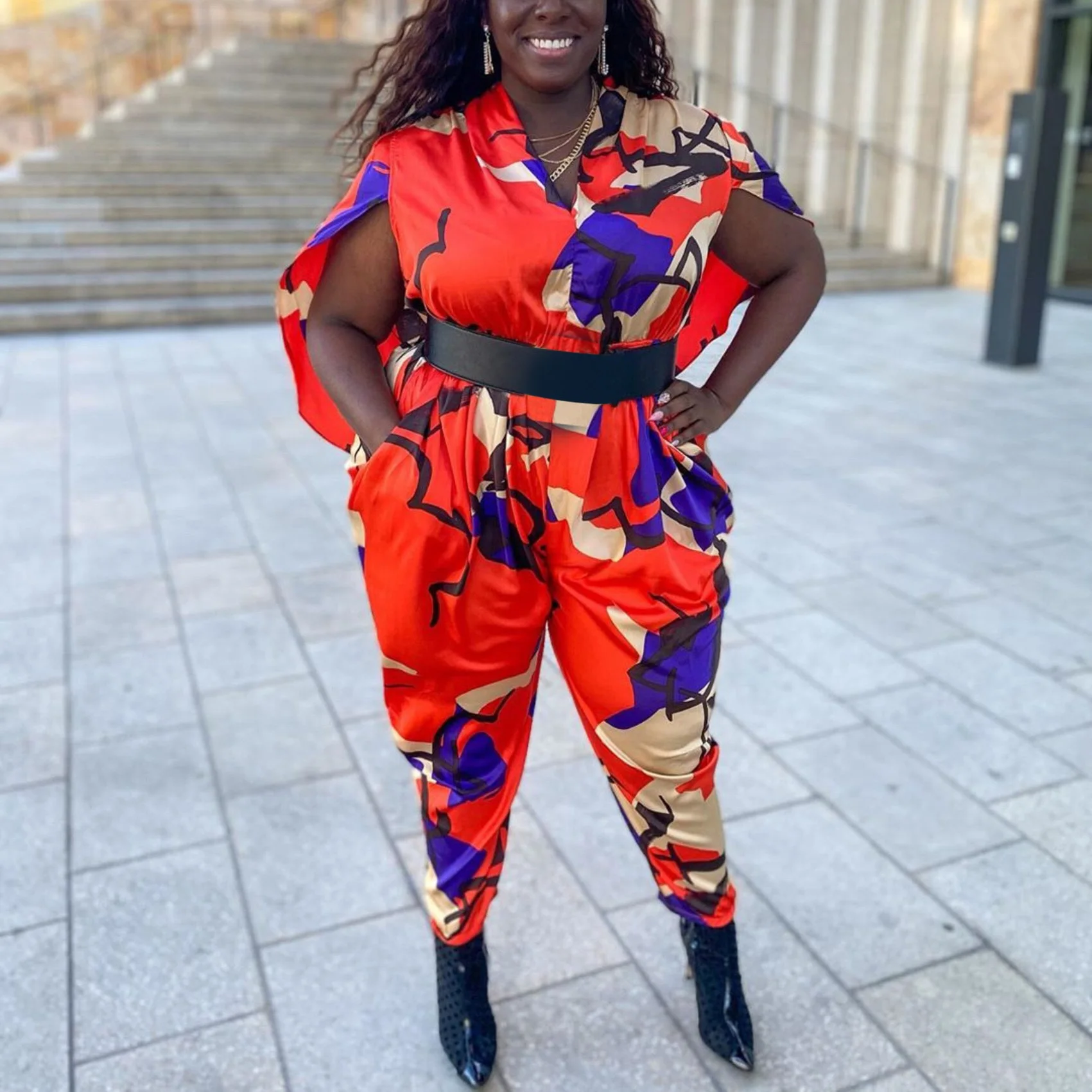 Plus Size Jumpsuits For African Women Red Printed Batwing Sleeve High Waist Sexy Elegant Evening Night Party Dinner Rompers Hot
Plus Size Jumpsuits For African Women Red Printed Batwing Sleeve High Waist Sexy Elegant Evening Night Party Dinner Rompers Hot