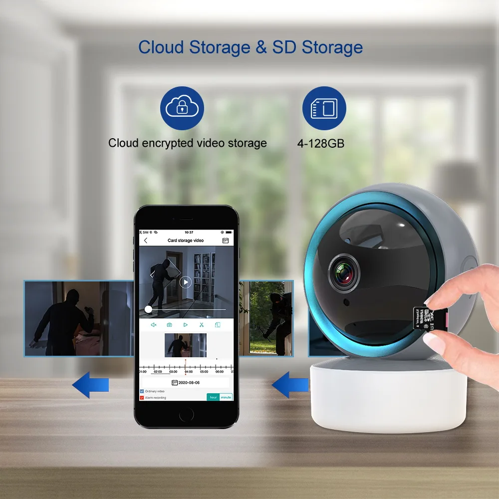IP-камера HONTUSEC 3MP Tuya 2 МП Wi-Fi мини-камера видеонаблюдения для дома ИК-камера с