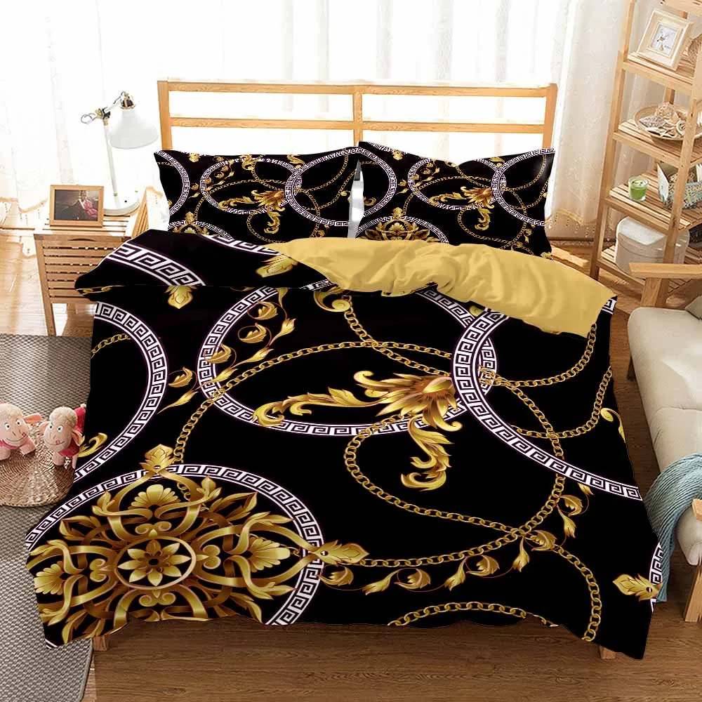 Luxury Bedding 2/3 Piece Golden Flower Duvet Cover Soft Single Double Bed Full Size Bedding Vintage Baroque Bed Cover Pillowcase
Luxury Bedding 2/3 Piece Golden Flower Duvet Cover Soft Single Double Bed Full Size Bedding Vintage Baroque Bed Cover Pillowcase