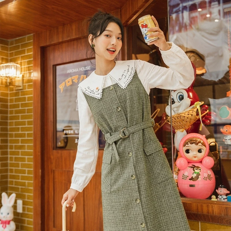 INMAN Autumn Winter Cute Causal Style Sleeveless One Piece Mid Size Retro Plaid Waistband Thin British Style Women's Slip Dress
INMAN Autumn Winter Cute Causal Style Sleeveless One Piece Mid Size Retro Plaid Waistband Thin British Style Women's Slip Dress