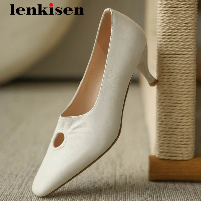 Lenkisen nightclub fashion full grain leather hollow mature square toe thin high heel slip on office lady noble women pumps L37
Lenkisen nightclub fashion full grain leather hollow mature square toe thin high heel slip on office lady noble women pumps L37