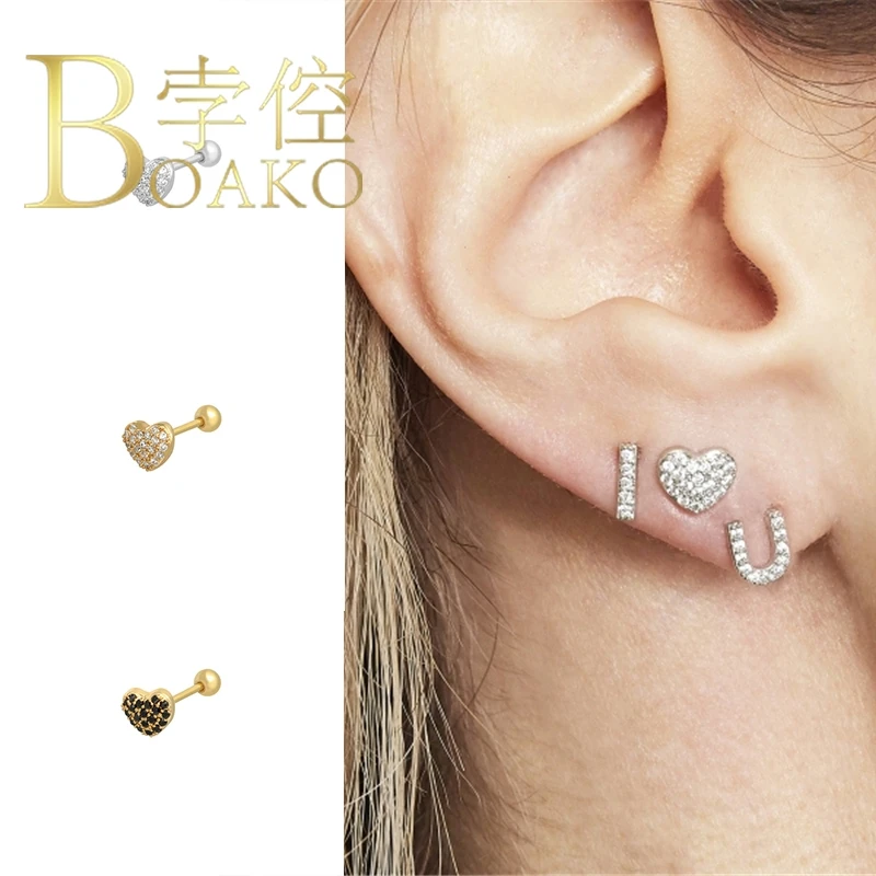 BOAKO 925 Sterling Silver Piercing Earrings For Woman Thread heart Stud Earrings Diamond Zircon Fashionable Luxury #4.1
BOAKO 925 Sterling Silver Piercing Earrings For Woman Thread heart Stud Earrings Diamond Zircon Fashionable Luxury #4.1