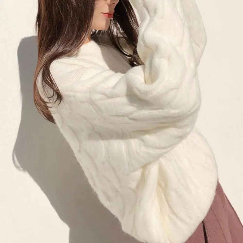 Women Autumn Loose Solid Color Round Neck Long Sleeve Knitted Blouse Top Sweater Twist Sweater Soft Warm Gentle Female
Women Autumn Loose Solid Color Round Neck Long Sleeve Knitted Blouse Top Sweater Twist Sweater Soft Warm Gentle Female