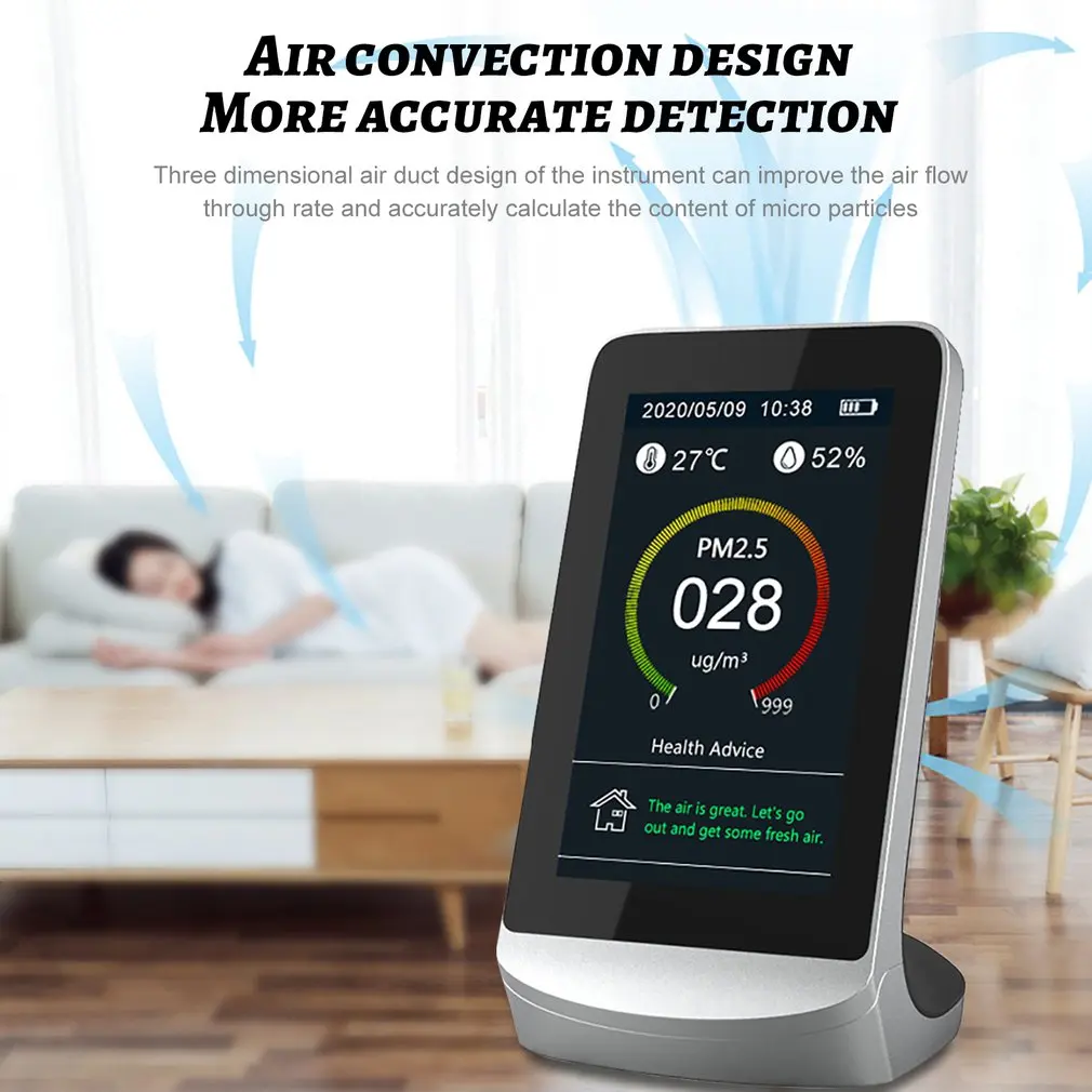 CO2 Detector Carbon Dioxide Detector Portable Indoor Air Quality Detector Gas Pollution Sensor Air Quality Monitor
CO2 Detector Carbon Dioxide Detector Portable Indoor Air Quality Detector Gas Pollution Sensor Air Quality Monitor