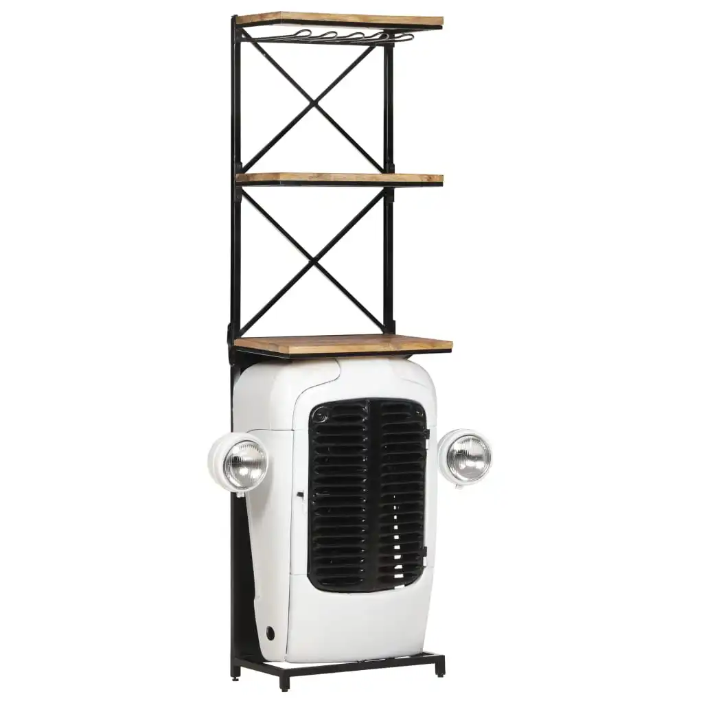 Tractor Wine Cabinet White 19.3"x12.2"x66.9" Rough Mango Wood 
Tractor Wine Cabinet White 19.3"x12.2"x66.9" Rough Mango Wood