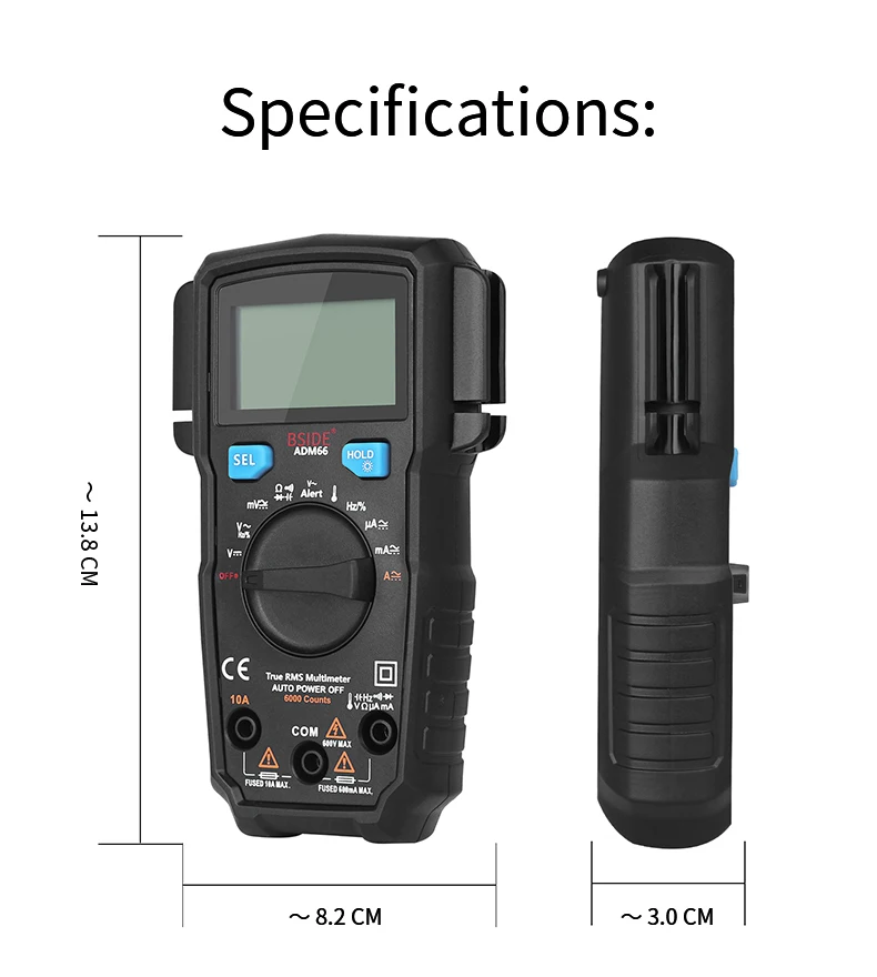 Mini Digital Multimeter BSIDE ADM66 62 Auto Range True DC/AC Voltage Current Temperature Capacitance Diode Tester New
Mini Digital Multimeter BSIDE ADM66 62 Auto Range True DC/AC Voltage Current Temperature Capacitance Diode Tester New