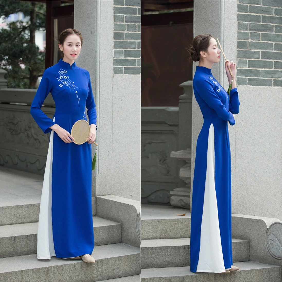 Вьетнамское облегающее платье Ao Dai в стиле пэчворк для женщин, женское платье-Ципао с цветами, женские восточные наряды
Вьетнамское облегающее платье Ao Dai в стиле пэчворк для женщин, женское платье-Ципао с цветами, женские восточные наряды