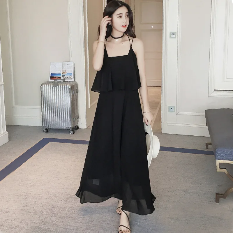 Deep V-Neck Fashion Long Dress Boho Women Elegant Sexy Sling Sleeveless Black White Loose Party Beach Chiffon Halter Dresses
Deep V-Neck Fashion Long Dress Boho Women Elegant Sexy Sling Sleeveless Black White Loose Party Beach Chiffon Halter Dresses