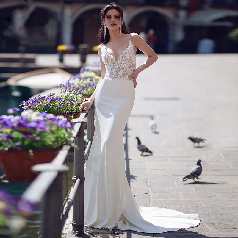 YILIBER New simple wedding dress backless sleeveless design chiffon lace bride dresses princess dress plus size tailor-made
YILIBER New simple wedding dress backless sleeveless design chiffon lace bride dresses princess dress plus size tailor-made