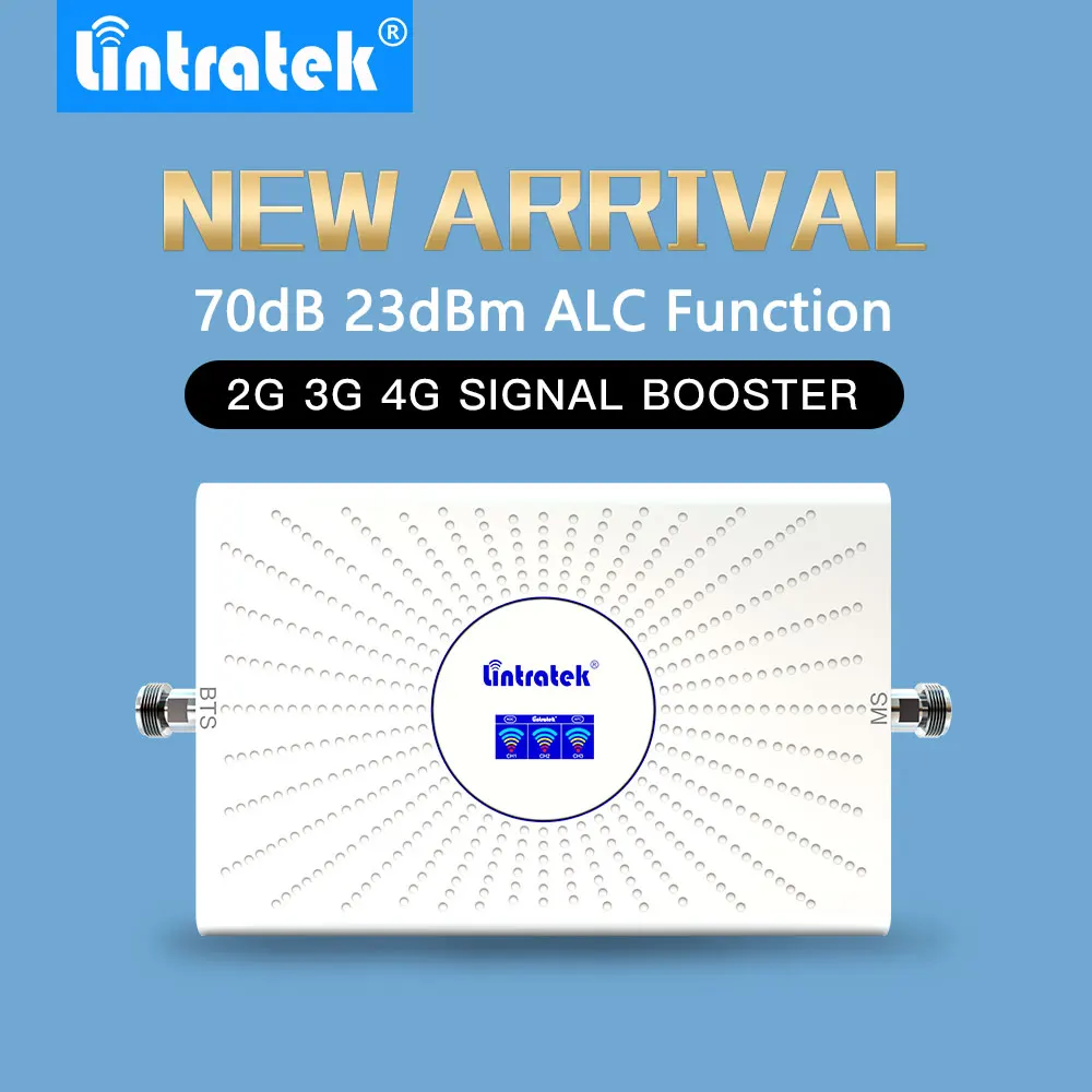 Усилитель сотового сигнала Lintratek Colombia AGC 70 дБ 2G 3G 4G 850 1700 1900 CDMA GSM LTE B2 B4 AWS UMTS