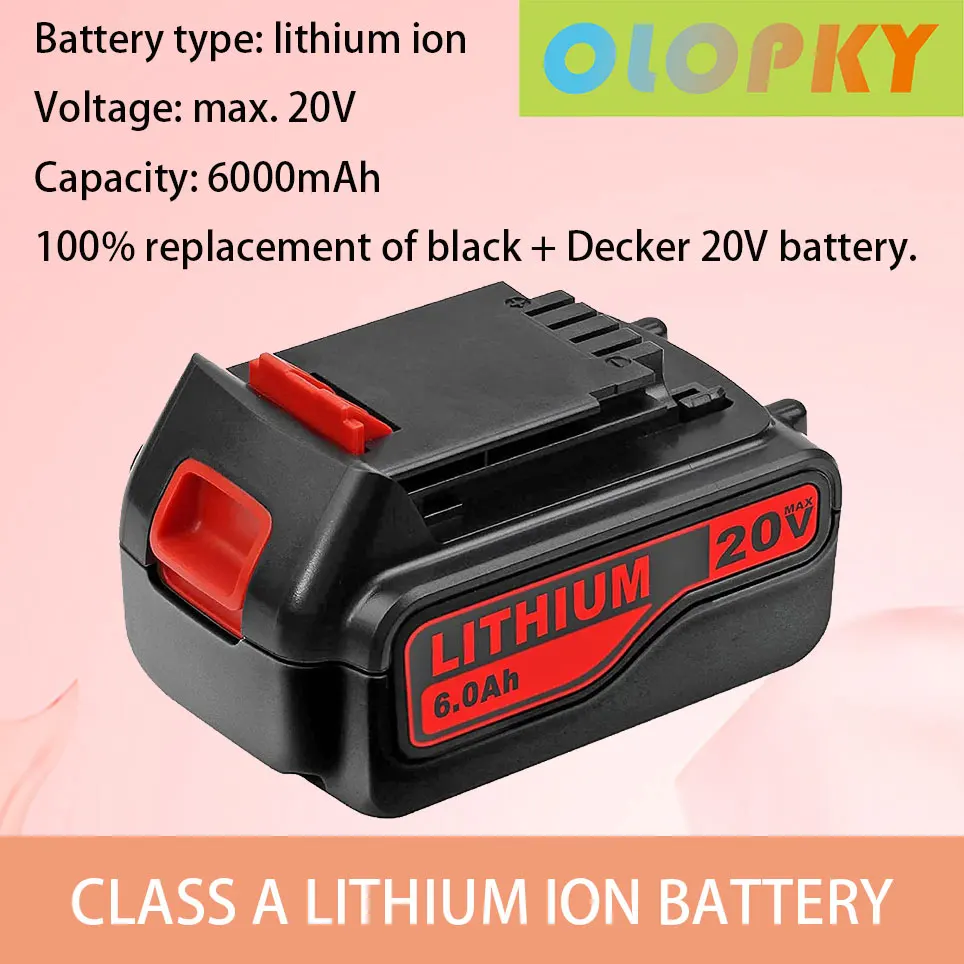 20V 6.0ah lbx4020 battery is suitable for Black & Decker 20V lithium cordless electric drilling tool lbxr20 lbxr20-ope lb20
20V 6.0ah lbx4020 battery is suitable for Black & Decker 20V lithium cordless electric drilling tool lbxr20 lbxr20-ope lb20