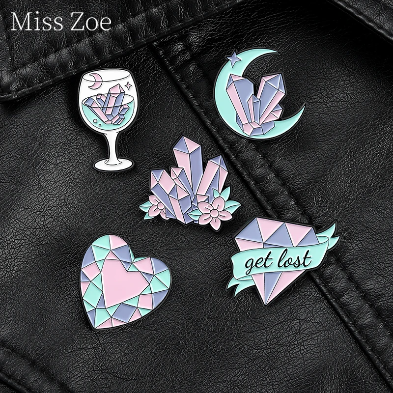 Pink Purple Girly Heart Diamond Crystal Enamel Pin Goblet Crescent Heart Metal Alloy Brooch Multidimensional Badge Women Jewelry
Pink Purple Girly Heart Diamond Crystal Enamel Pin Goblet Crescent Heart Metal Alloy Brooch Multidimensional Badge Women Jewelry