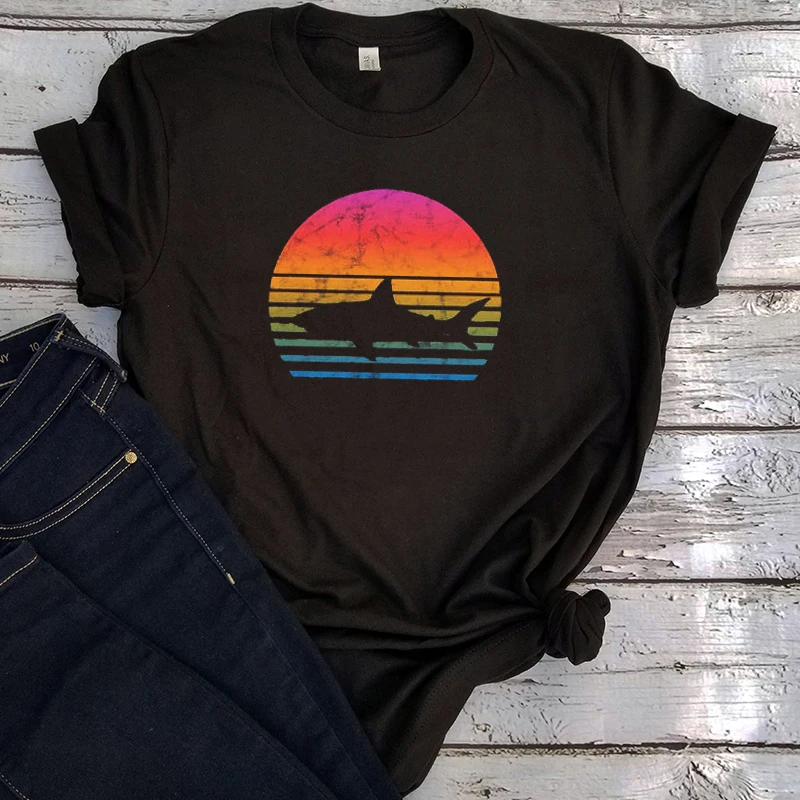 80's Retro Shark Shirt Aesthetic 2020 Birthday Party Womens Tee Plus Size Pink Tops Vintage Eighties Shark Funny T Shirts
80's Retro Shark Shirt Aesthetic 2020 Birthday Party Womens Tee Plus Size Pink Tops Vintage Eighties Shark Funny T Shirts