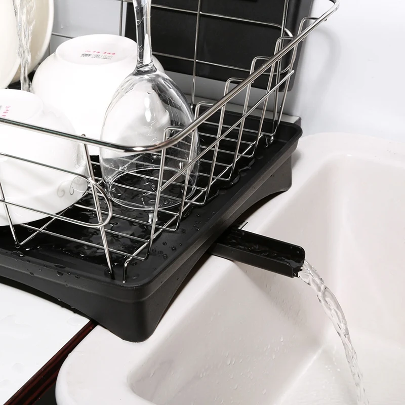 Stainless Steel Dish Drainer Drying Rack With 3-Piece Set Removable Rust Proof Utensil Holde For Kitchen Counter Storage Rack
Stainless Steel Dish Drainer Drying Rack With 3-Piece Set Removable Rust Proof Utensil Holde For Kitchen Counter Storage Rack