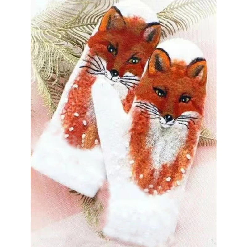 Women Winter Faux Cashmere Full Finger Gloves Sweet Colorful Animal 3D Print Thicken Warm Windproof Thermal Mittens
Women Winter Faux Cashmere Full Finger Gloves Sweet Colorful Animal 3D Print Thicken Warm Windproof Thermal Mittens