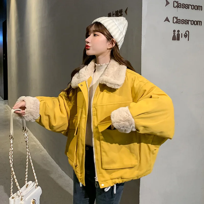 Lamb wool coat girl student Mori Korean style loose winter padded jacket fashion Hong Kong style cotton coat female trend
Lamb wool coat girl student Mori Korean style loose winter padded jacket fashion Hong Kong style cotton coat female trend