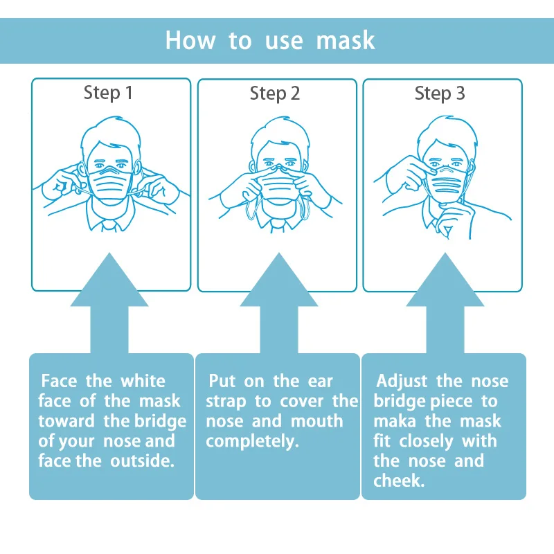 Fast Shipping Disposable Face Masks Dust Mask 3 Layers Safety Filter Nonwoven Breathable Elastic Earloop Cover Mouth Mask
Fast Shipping Disposable Face Masks Dust Mask 3 Layers Safety Filter Nonwoven Breathable Elastic Earloop Cover Mouth Mask