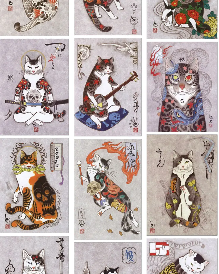 

Постер для украшения самурайского кота, японский ресторан, Izakaya, суши, рамен, Yakiniku, интерьер