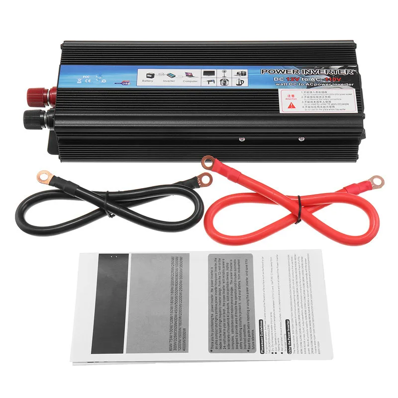 Car Inverter Peak 2000W Power Inverter DC12V/24V To AC 110V/220V Car Voltage Converter with USB Car Charger For Phone Tablet PC
Car Inverter Peak 2000W Power Inverter DC12V/24V To AC 110V/220V Car Voltage Converter with USB Car Charger For Phone Tablet PC