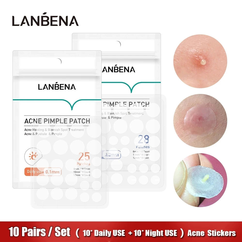 LANBENA Acne Pimple Patch Face Mask Invisible Acne Treatment Stickers Blemish Removal Facial Acne Cream Beauty Tool 10 Pair/Set
LANBENA Acne Pimple Patch Face Mask Invisible Acne Treatment Stickers Blemish Removal Facial Acne Cream Beauty Tool 10 Pair/Set