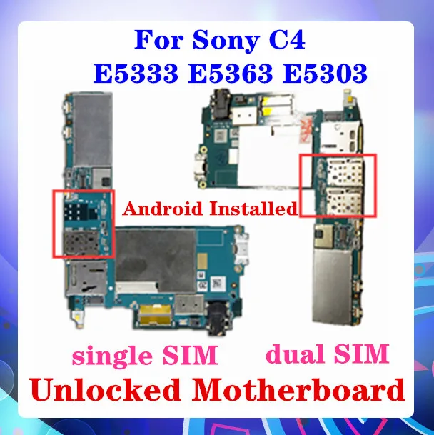Для Sony Xperia C4 E5333 E5363 E5303 материнская плата 100% Одиночная/двойная SIM Поддержка полные