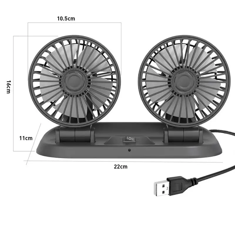 Car Fan 5V/12V/24V Universal 2 Speeds Cooling Fan Dual Head Rotate Car Cooler For Vehicle Dashboard Home Office Table
Car Fan 5V/12V/24V Universal 2 Speeds Cooling Fan Dual Head Rotate Car Cooler For Vehicle Dashboard Home Office Table