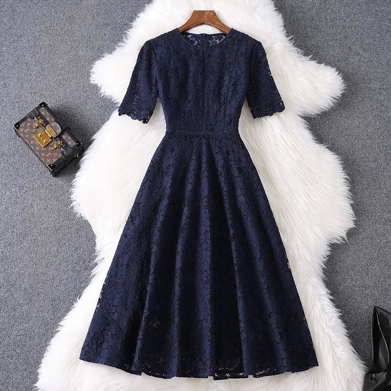 2020 New Women Fashion Spring Summer Dress Vestidos Elegant Female Short Sleeve Hollow Out Flower Mid Calf Party Sexy Lace Dress
2020 New Women Fashion Spring Summer Dress Vestidos Elegant Female Short Sleeve Hollow Out Flower Mid Calf Party Sexy Lace Dress