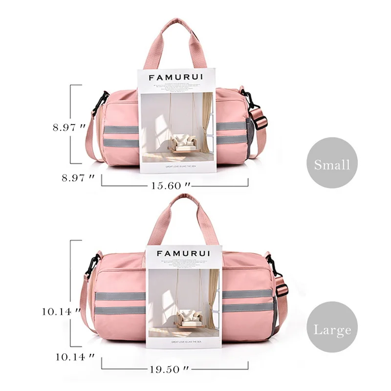 LITTHING Bags Glossy Fitness Travel Bags Dry Wet Tas Handbags Women Luggage Bag With Shoes Pocket Traveling Sac De Big Bag