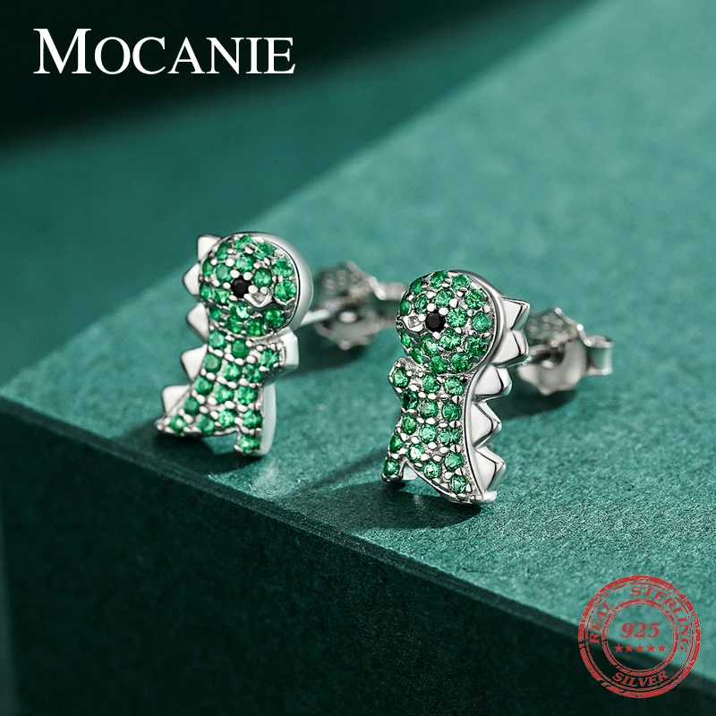 Mocanie Green Cute Crystal Dinosaur 100% 925 Sterling Silver Anti-Allergy Animal Stud Earrings for Women Female Fashion Jewelry
Mocanie Green Cute Crystal Dinosaur 100% 925 Sterling Silver Anti-Allergy Animal Stud Earrings for Women Female Fashion Jewelry