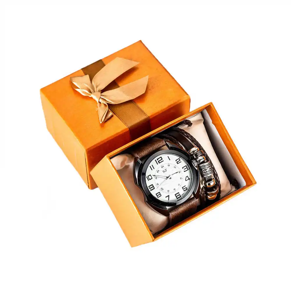 Men watch bracelet set fashion sports watch laying leather watch quartz casual watch fabric bracelets gift for gentlemen
Men watch bracelet set fashion sports watch laying leather watch quartz casual watch fabric bracelets gift for gentlemen