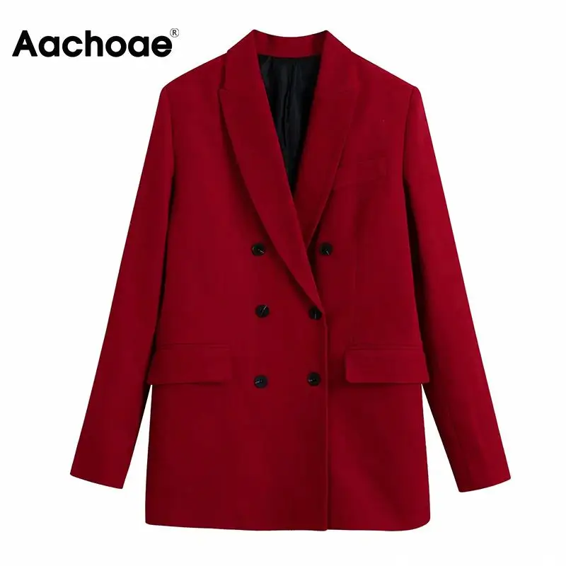 Aachoae Women Elegant Double Breasted Blazers Vintage Notched Collar Long Sleeve Coat With Pockets Fashion Office Lady Outerwear
Aachoae Women Elegant Double Breasted Blazers Vintage Notched Collar Long Sleeve Coat With Pockets Fashion Office Lady Outerwear