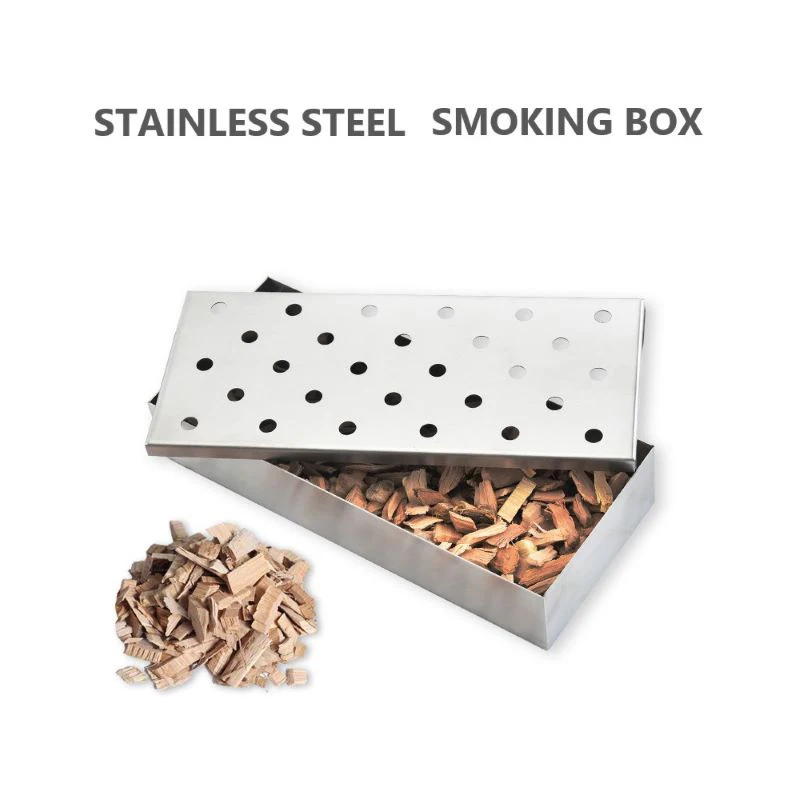 BBQ Grill Smoker Box Stainless Steel Fruit Wood Box Smoking Wood Chips Hinged Smoke Case Lid Meat Bacon Case Home Kitchen Tools
BBQ Grill Smoker Box Stainless Steel Fruit Wood Box Smoking Wood Chips Hinged Smoke Case Lid Meat Bacon Case Home Kitchen Tools