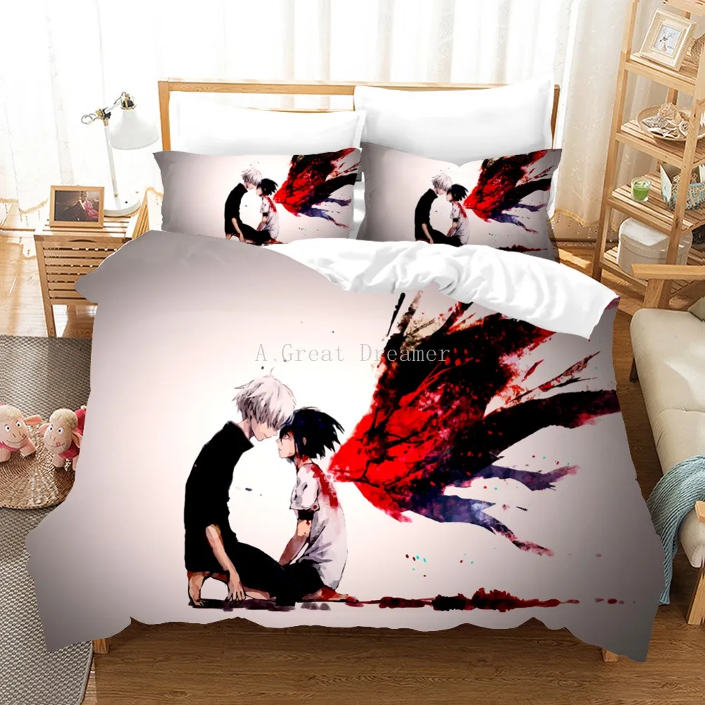 3D Printed Tokyo Ghoul Duvet Cover Cool Home Textile White Queen King Pillow Cases For Boy Kids Design Anime Bedding Set
3D Printed Tokyo Ghoul Duvet Cover Cool Home Textile White Queen King Pillow Cases For Boy Kids Design Anime Bedding Set