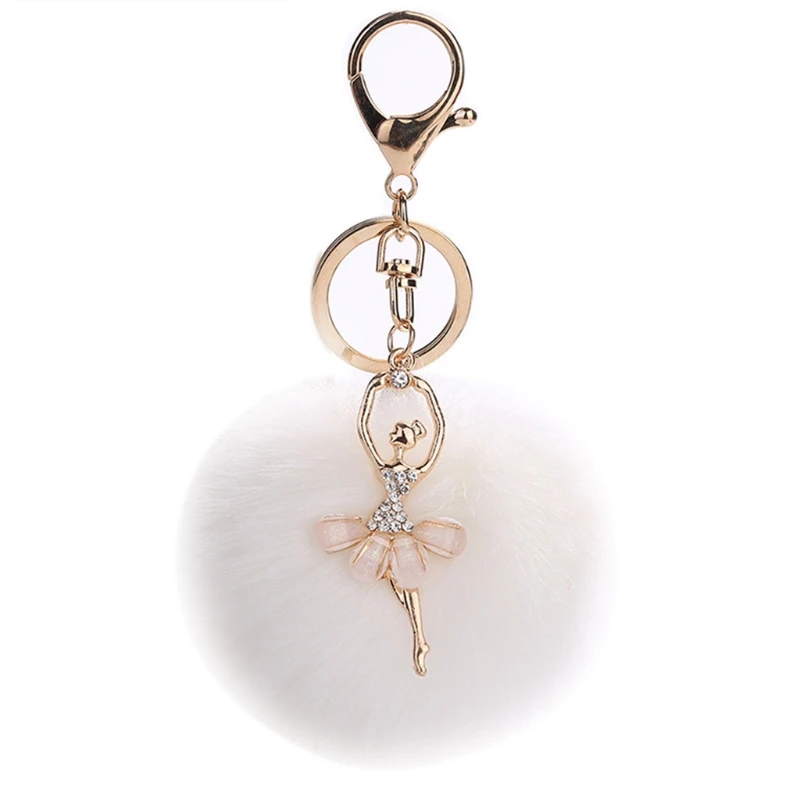 Faux Fur Plush Pom Pom Ball Keychain with Glitter Rhinestone Crystal Ballet Dancer Pendant Charm Bag Jewelry Keyring
Faux Fur Plush Pom Pom Ball Keychain with Glitter Rhinestone Crystal Ballet Dancer Pendant Charm Bag Jewelry Keyring