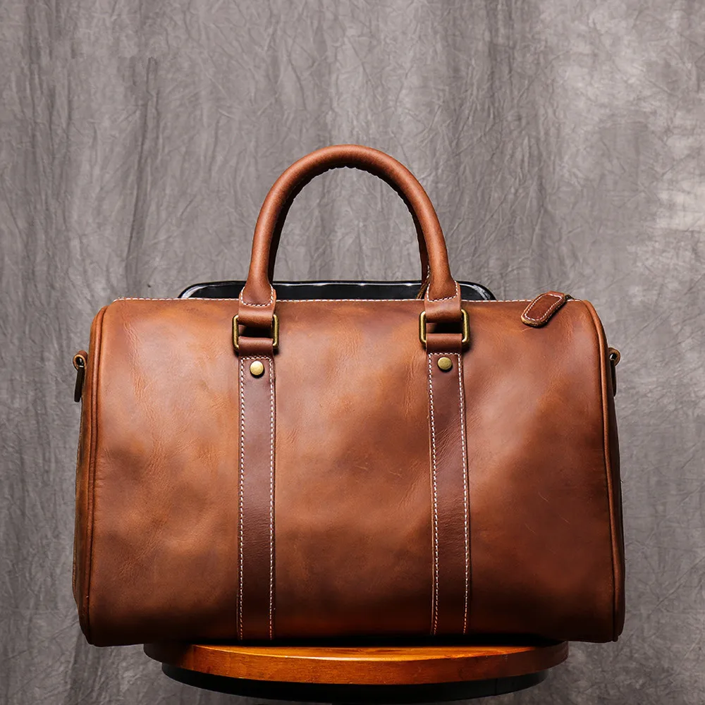 Vintage Handmade Genuine Leather Travel Bag Men And Women Handbag Fitness Messenger Bag Shoulder Bag For 12.2 Inch Laptop
Vintage Handmade Genuine Leather Travel Bag Men And Women Handbag Fitness Messenger Bag Shoulder Bag For 12.2 Inch Laptop